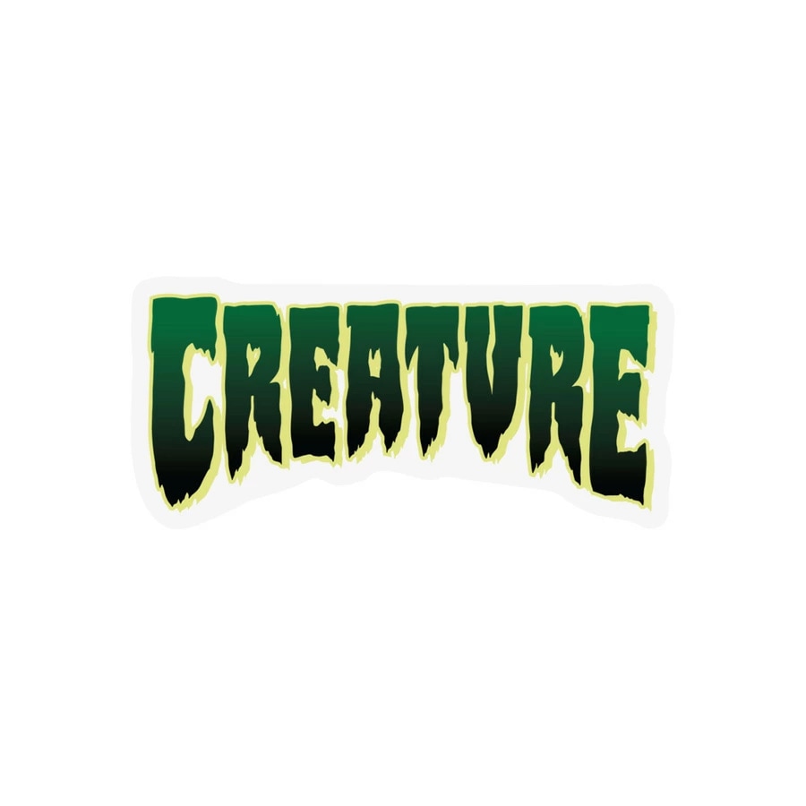 クリーチャー CREATURE<br>4in x 2in LOGO STICKER DARK GREEN<br>デカール ステッカー シール スケートボード スケボー ストリート sk8 skateboard