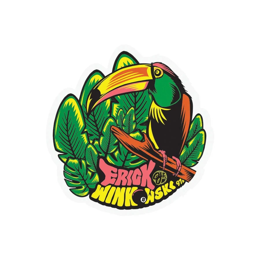 オージェイウィール OJ WHEELS<br>2.8in x 2.9in WINKOWSKI TROPICS STICKER<br>ステッカー デカール シール スケートボード スケボー sk8 skateboard