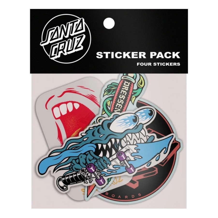 サンタクルーズ SANTA CRUZ<br>SC MULTI SICKER PACK<br>ステッカーパック 4枚セット スクリーミングハンド スラッシャー デカール シール スケートボード スケボー sk8 skateboard【24FAQS】