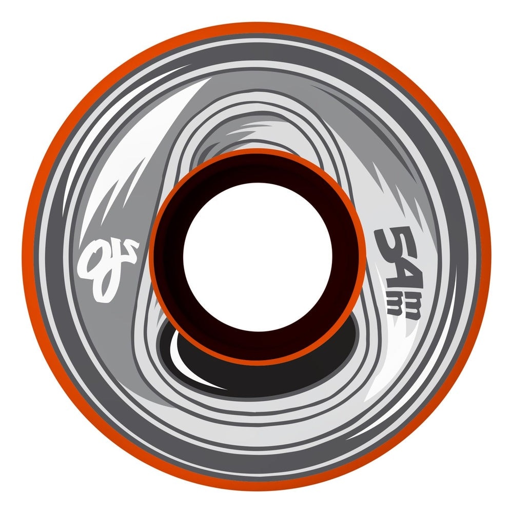 オージェイウィール OJ WHEELS<br>54mm FROZEN ENERGY KEYFRAME ORANGE 92A WHEELS<br>ウィール キーフレーム 4個セット クルーザー スケートボード スケボー sk8 skateboard タイヤ ローラー 車輪 静か 速い【2501】