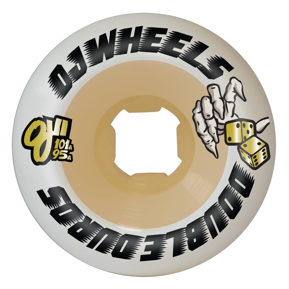 オージェイウィール OJ WHEELS<br>54mm DOUBLE DURO WHITE/GUM MINI COMBO 101A/95A WHEELS<br>ハードウィール 4個セット スケートボード ダブルデュロ スケボー sk8 skateboard タイヤ トリック【2501】