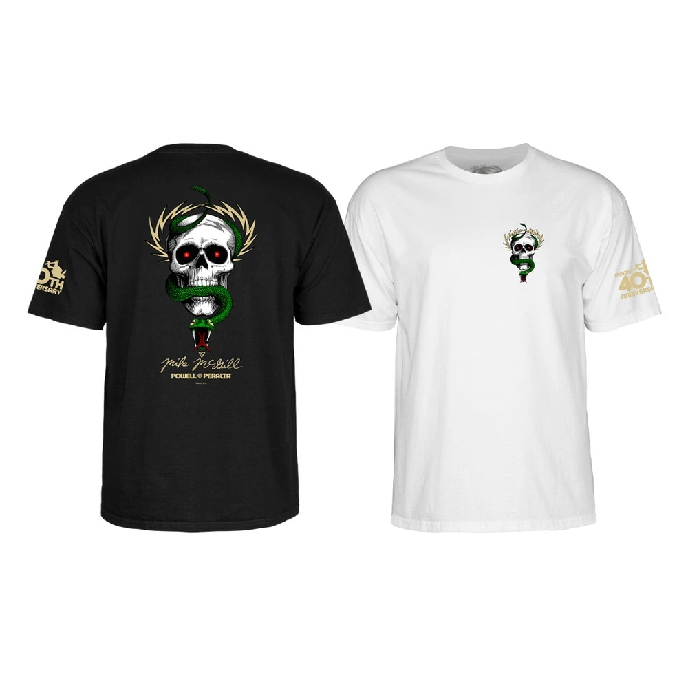パウエル・ペラルタ POWELL PERALTA<br>McGILL SKULL & SNAKE 40TH ANNIVERSARY S/S T-SHIRT<br>Tシャツ 半袖 マイク・マクギル 40周年限定 メンズ スケートボード スケボー ストリート ファッション おしゃれ オールドスクール【24FA】