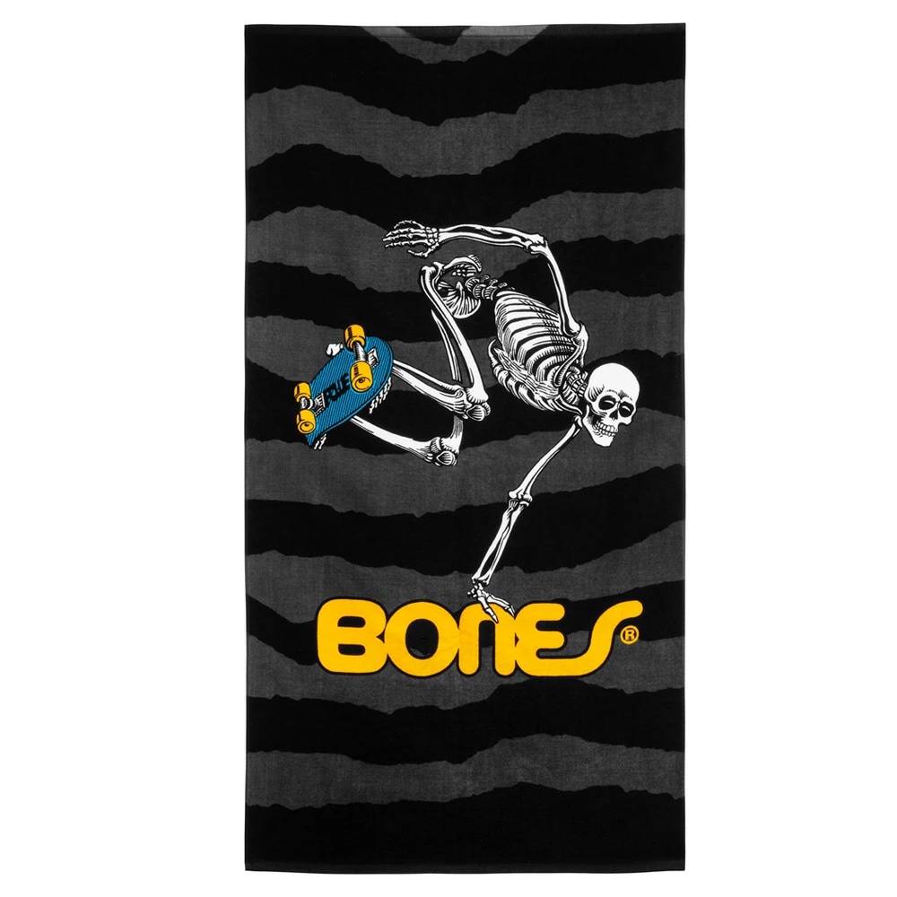 パウエル・ペラルタ POWELL PERALTA<br>SK8BOARD SKELETON BEACH TOWEL BLACK<br>ビーチタオル スケートボードスケルトン アクセサリー インテリア スケートボード スケボー sk8 skateboard【24SS】