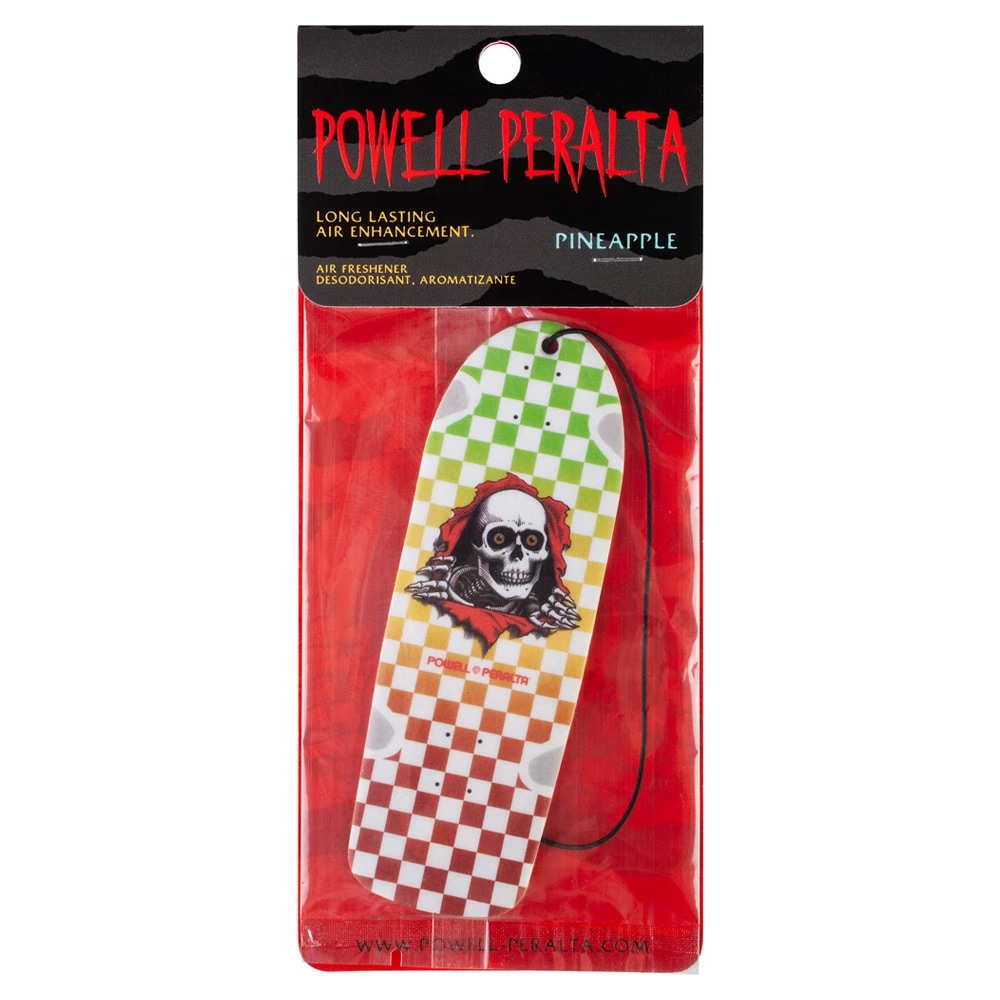 パウエル・ペラルタ POWELL PERALTA<br>RIPPER CHECKER RASTA FADE AIR FRESHENER<br>エアーフレッシュナー パイナップル 芳香剤 車 カー用品 スケートボード スケボー sk8 skateboard 【2409】