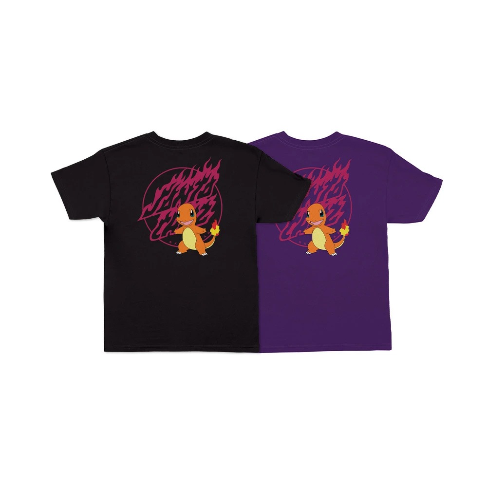 サンタクルーズ SANTA CRUZ<br>PoKeMoN FIRE TYPE 1 S/S REGULAR T-SHIRT YOUTH<br>Tシャツ ユースサイズ ポケットモンスター ポケモン ヒトカゲ 子供用 半袖 TEE 小学生 服 スケートボード スケボー sk8 skateboard