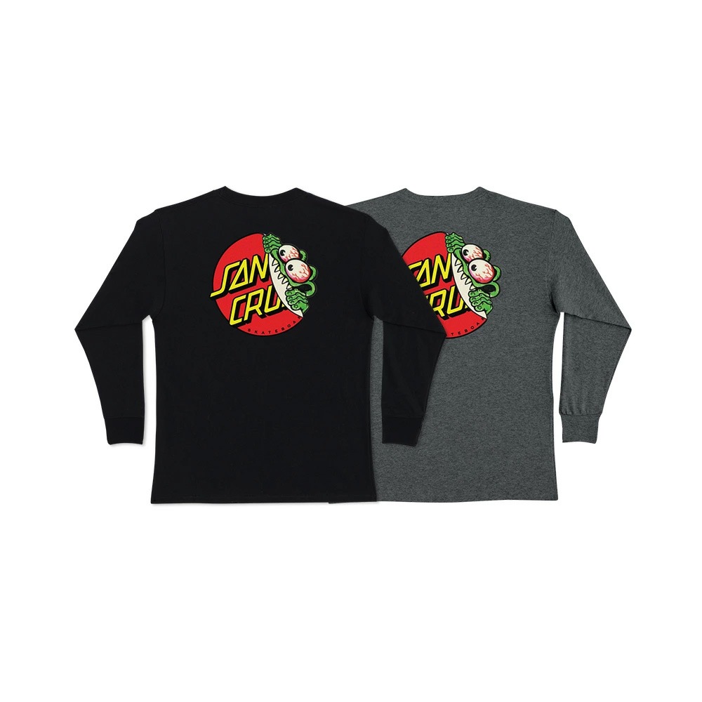 サンタクルーズ SANTA CRUZ<br>BEWARE DOT L/S REGULAR T-SHIRT YOUTH<br>ロングスリーブTシャツ ロンT 長袖 ユースサイズ 子供用 小学生 服 スケートボード スケボー sk8 skateboard【23FW】