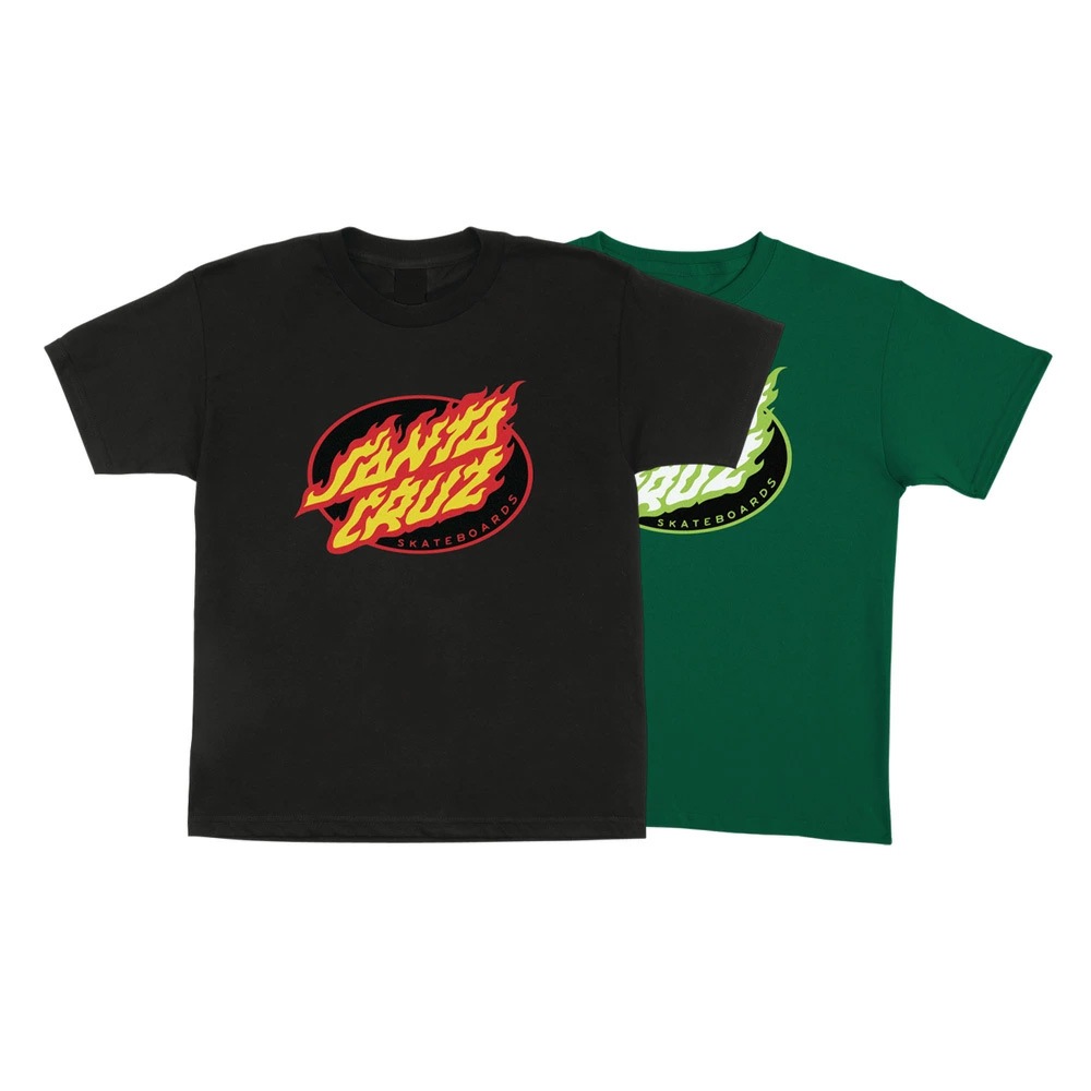 サンタクルーズ SANTA CRUZ<br>TRUE OVAL FLAME DOT S/S REGULAR T-SHIRT YOUTH<br>Tシャツ ユースサイズ 子供用 半袖 TEE 小学生 服 スケートボード スケボー sk8 skateboard【24FA】