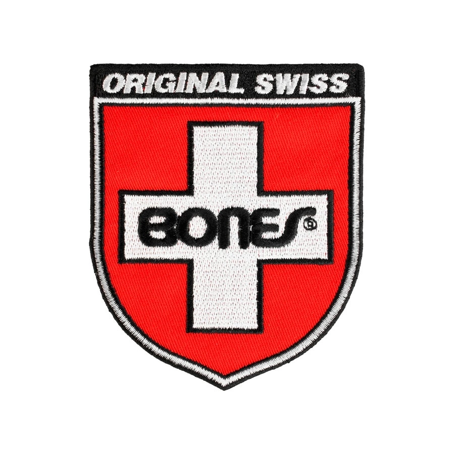 ボーンズ ベアリング BONES BEARINGS<br>SWISS SHIELD PATCH<br>ワッペン アクセサリー ストリート スケーター ファッション スケートボード スケボー sk8 skateboard