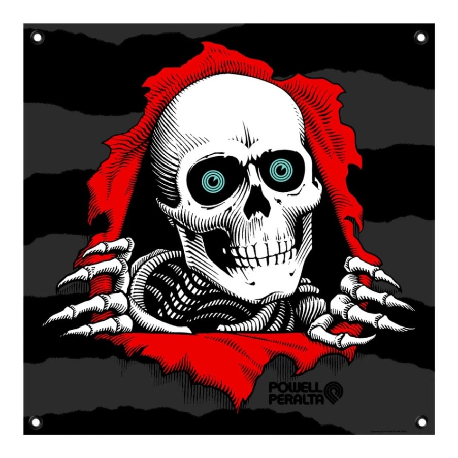 パウエル・ペラルタ POWELL PERALTA<br>20 x 20inch RIPPER BANNER<br>バナー ショップ リッパー ボーンズ オールドスクール シール スケートボード スケボー sk8 skateboard【2311】
