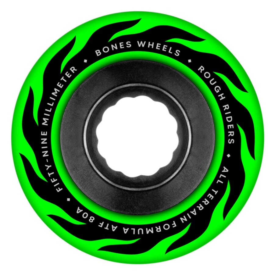 ボーンズ ウィール BONES WHEELS<br>59mm ATF ROUGH RIDER ETERNAL FLAME 80A WHEELS<br>ソフトウィール 4個セット ラフ・ライダー クルージング クルーザー スケートボード スケボー sk8 skateboard タイヤ ローラー 車輪 静か 速い【2502】
