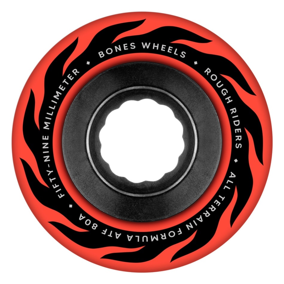 ボーンズ ウィール BONES WHEELS<br>59mm ATF ROUGH RIDER ETERNAL FLAME 80A WHEELS<br>ソフトウィール 4個セット ラフ・ライダー クルージング クルーザー スケートボード スケボー sk8 skateboard タイヤ ローラー 車輪 静か 速い【2502】