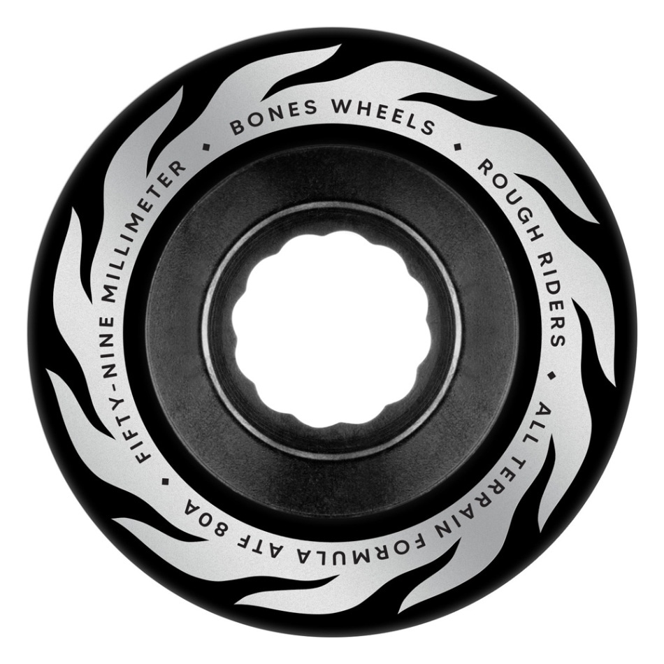 ボーンズ ウィール BONES WHEELS<br>59mm ATF ROUGH RIDER ETERNAL FLAME 80A WHEELS<br>ソフトウィール 4個セット ラフ・ライダー クルージング クルーザー スケートボード スケボー sk8 skateboard タイヤ ローラー 車輪 静か 速い【2502】