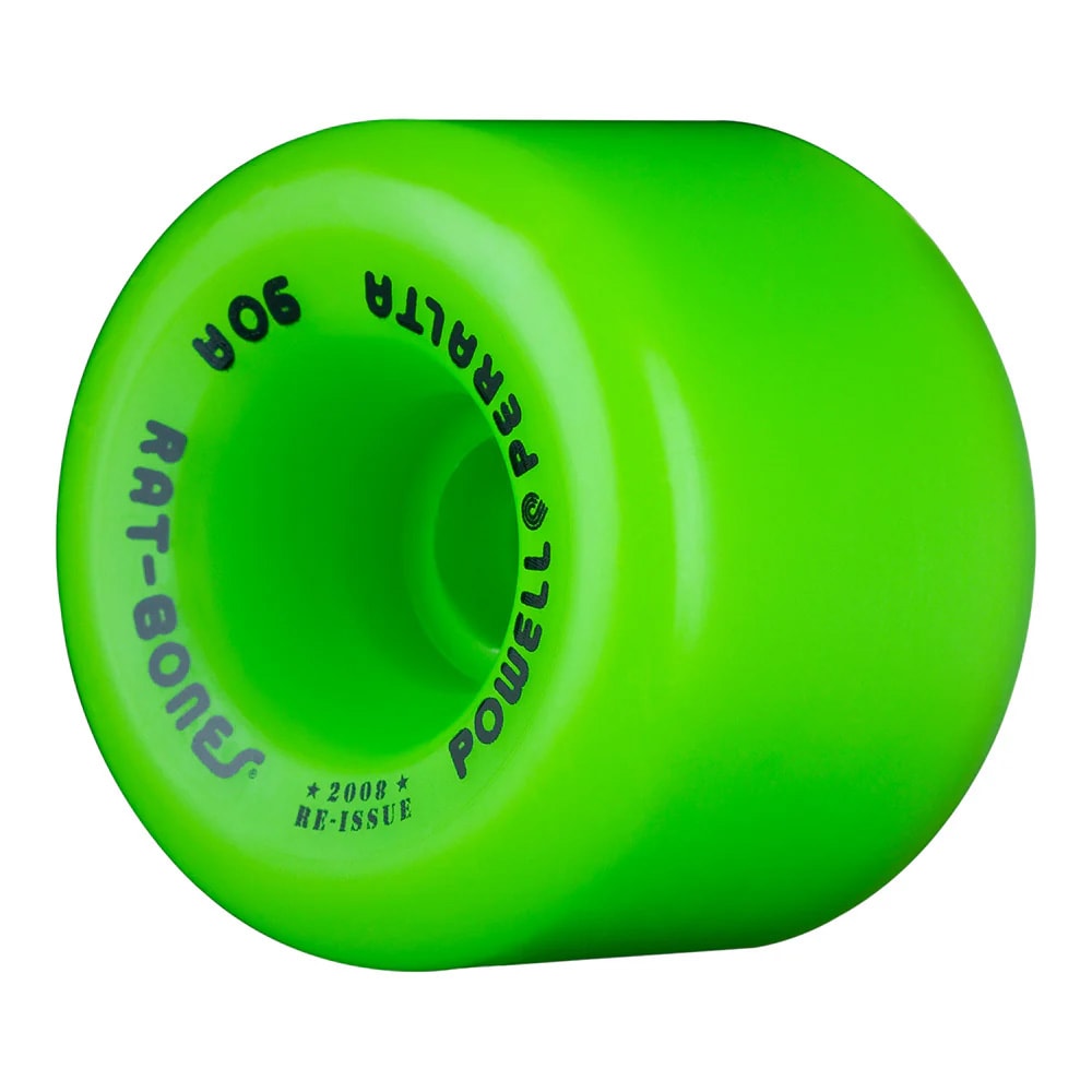 パウエル・ペラルタ POWELL PERALTA<br>60mm RAT BONES 90A GREEN WHEELS<br>ウィール ロングボード オールドスクール スケートボード 4個1セット(スケートボード1台分) スケボー sk8 skateboard タイヤ ローラー【2401】