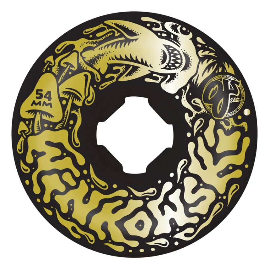 オージェイウィール OJ WHEELS<br>54mm ERICK WINKOWSKI GOLD DOPE PLANET ELITE BLACK HARDLINE 95A WHEELS<br>ハードウィール 4個セット スケートボード エリート エリック・ウィンコウスキ ハードライン スケボー sk8 skateboard タイヤ トリック スライド【2502】