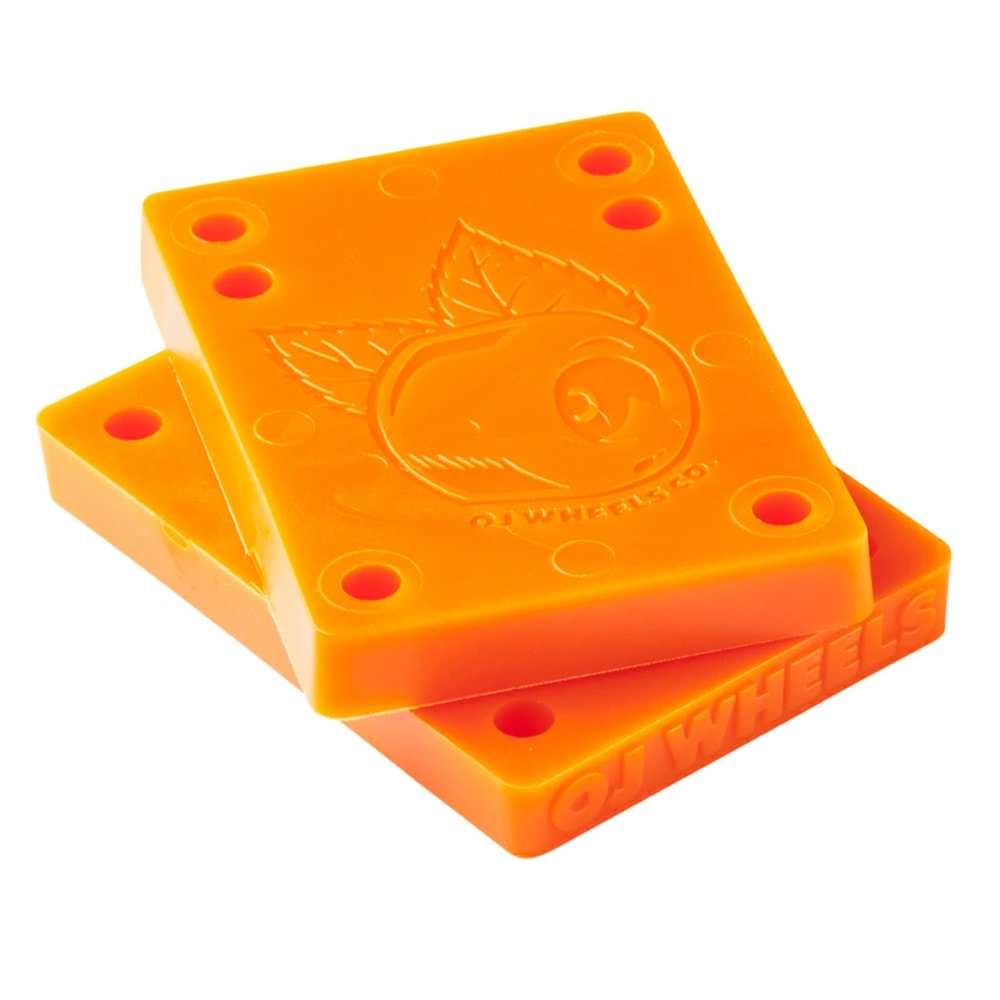 オージェイウィール OJ WHEELS<br>3/8inch JUICE CUBES RISERS ORANGE<br>ライザーパッド 2枚入り クルーザー ソフトウィール スケートボード スケボー sk8 skateboard