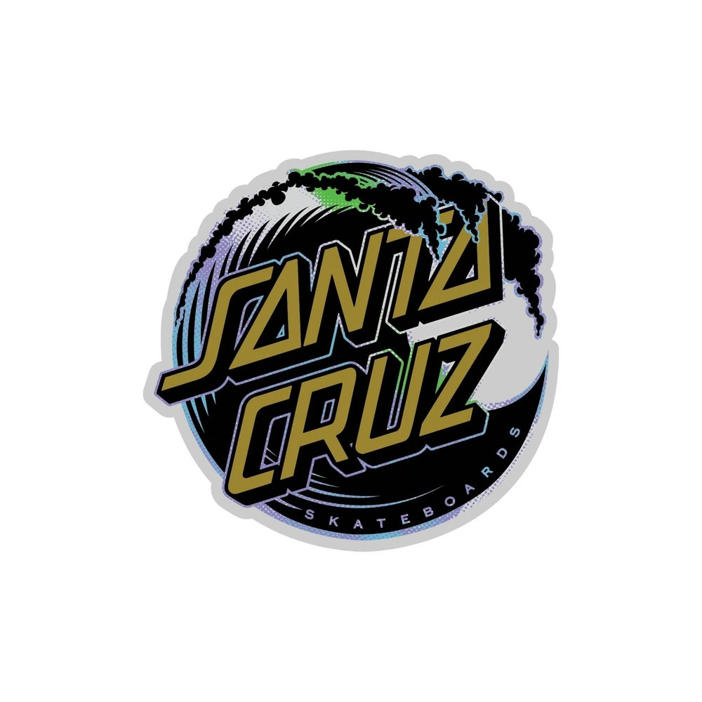 サンタクルーズ SANTA CRUZ<br>3.5in x 3.5in HOLO WAVE DOT STICKER<br>ステッカー デカール シール スケートボード スケボー sk8 skateboard