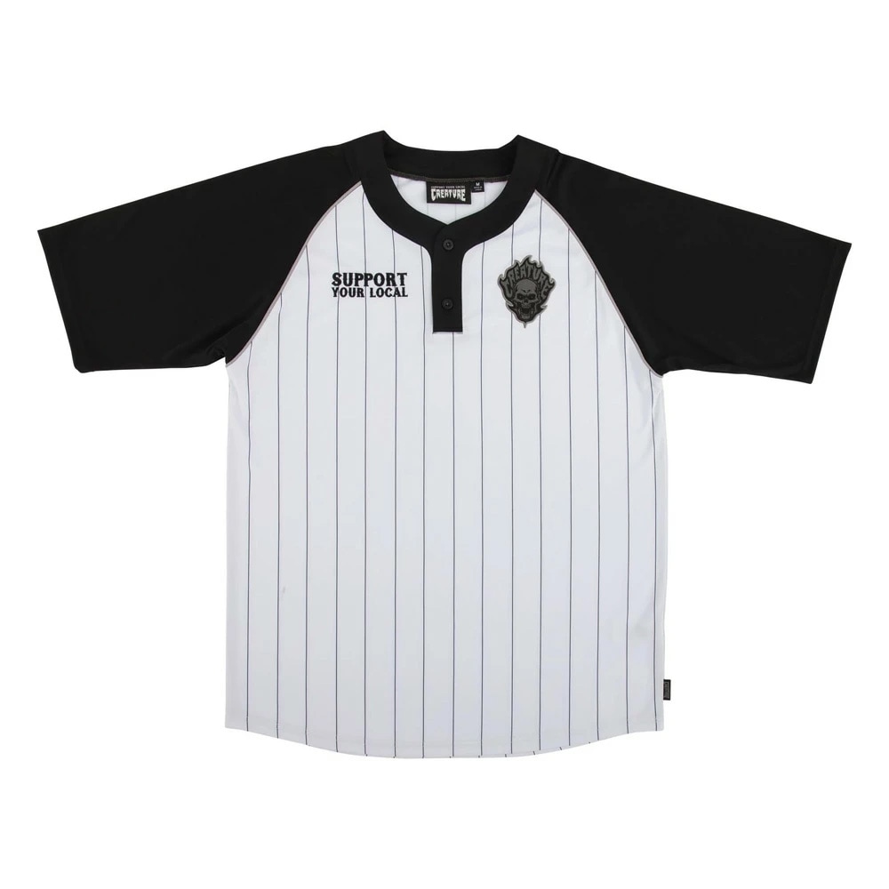 クリーチャー CREATURE<br>FIEND WORK S/S BASEBALL JERSEY TOP<br>Tシャツ 半袖 ベースボール ジャージ ストリート スケーター メンズ ファッション スケートボード スケボー sk8 skateboard【25SS】