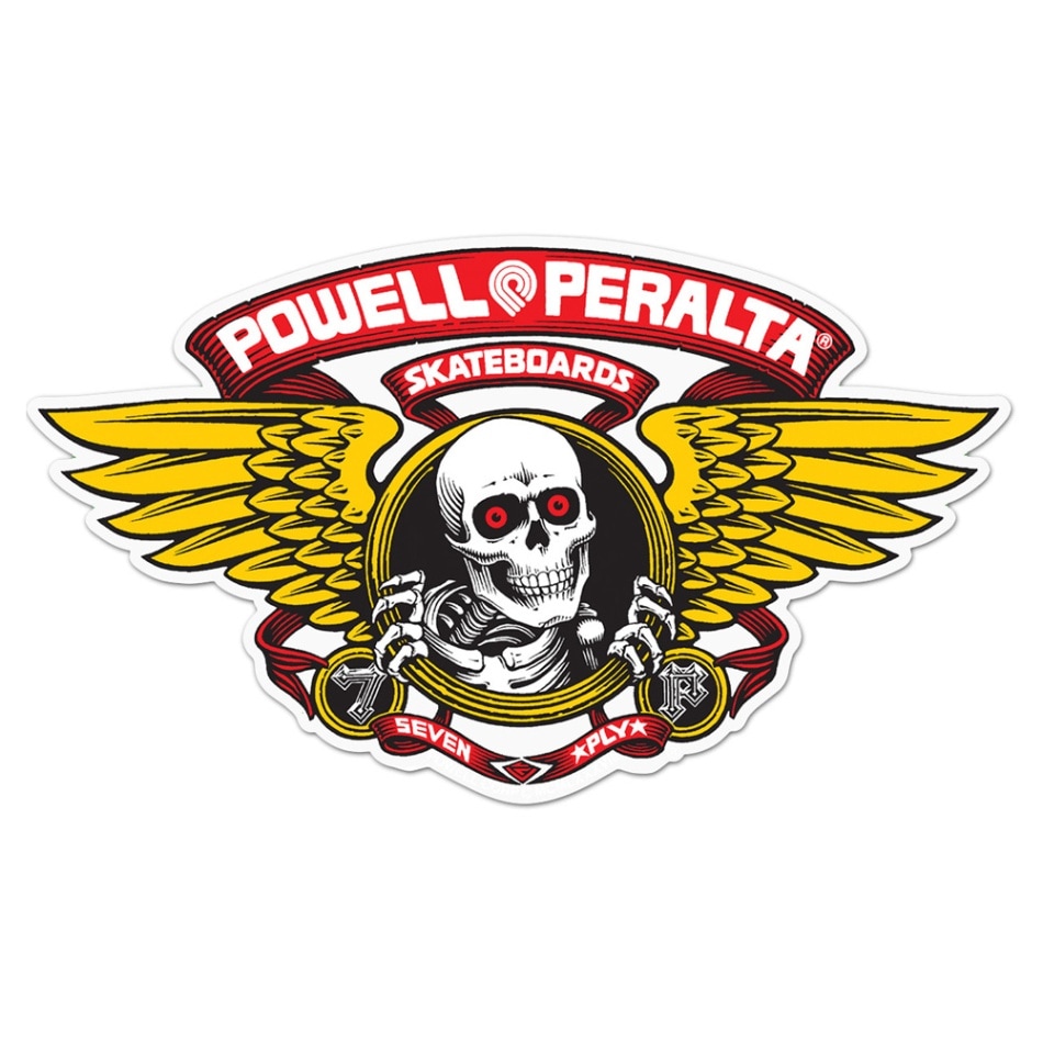 パウエル・ペラルタ POWELL PERALTA<br>12in WINGED RIPPER DIE-CUT RED RAMP STICKER<br>ステッカー リッパー 大きい デカール スケートボード スケボー sk8 skateboard