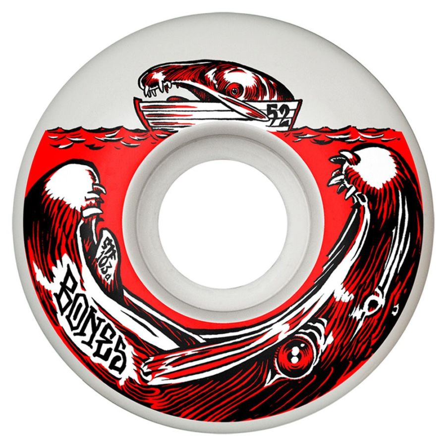 ボーンズ ウィール BONES WHEELS<br>52mm STF SALMON DINNER V3 SLIMS 103A WHEELS<br>ハードウィール(4個セット)ホワイト ストリートテックフォーミュラ スケートボード スケボー sk8 skateboard タイヤ ローラー 車輪 トリック スライド グラインド【2409】