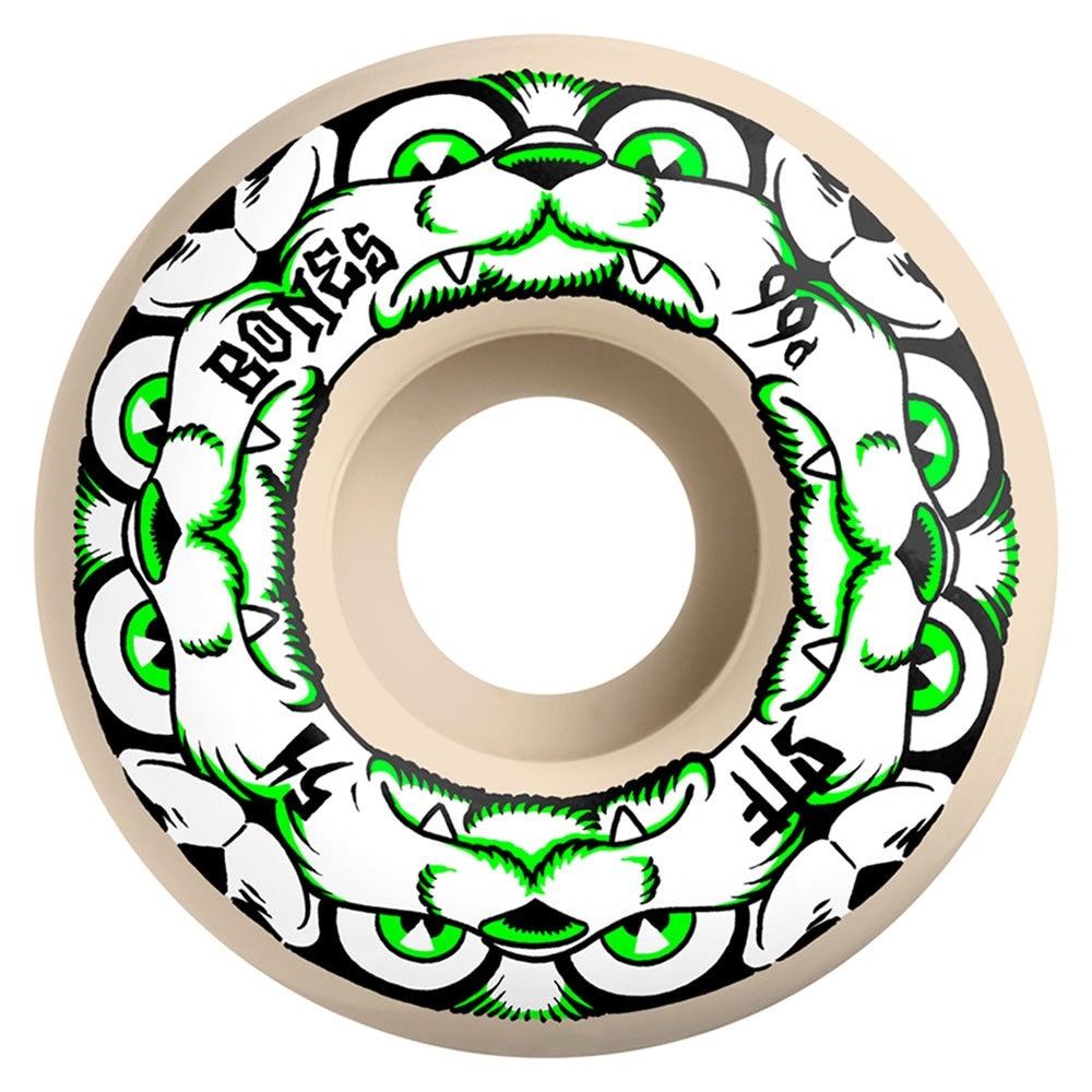 ボーンズ ウィール BONES WHEELS<br>54mm STF 4 DOG NIGHT V4 WIDE 99A WHEELS<br>ハードウィール(4個セット)ホワイト ストリートテックフォーミュラ スケートボード スケボー sk8 skateboard タイヤ ローラー 車輪 トリック スライド グラインド【2409】