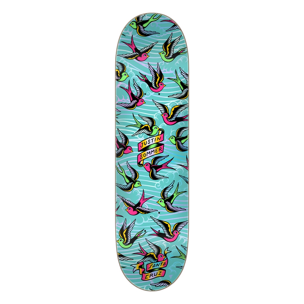 サンタクルーズ SANTA CRUZ<br>スケボー デッキ 8.0 SOMMER SPARROWS PRO DECK<br>ジャスティン・ソマー プロモデル スケートボード ストリート sk8 skateboard 板【2504】