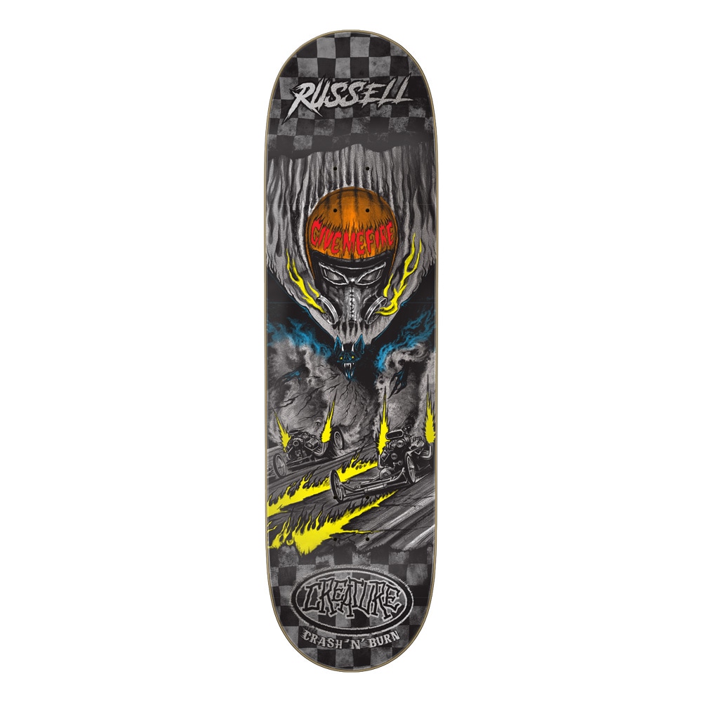 クリーチャー CREATURE<br>スケボー デッキ 8.51 RUSSELL CRASH AND BURN PRO DECK<br>クリス・ラッセル プロモデル スケートボード ストリート sk8 skateboard 板【2504】