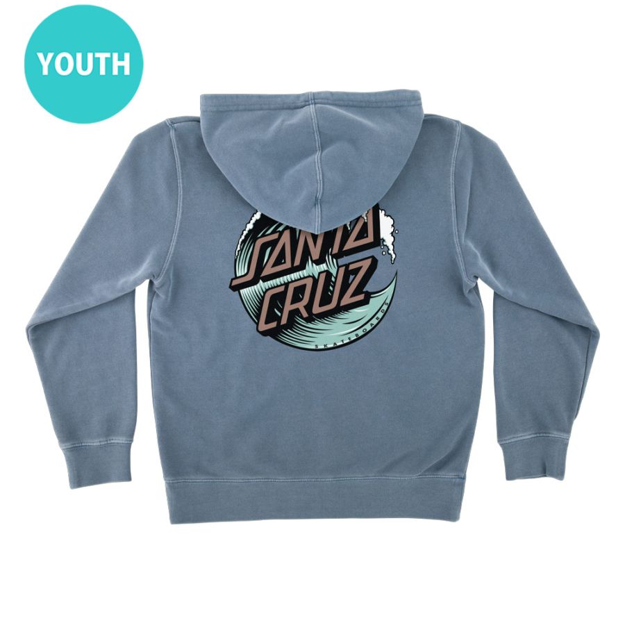 サンタクルーズ SANTA CRUZ<br>WAVE DOT P/O HOODED SWEATSHIRT YOUTH<br>プルオーバーパーカー ユースサイズ  子供用 キッズ P/O フード スケートボード スケボーsk8 skateboard【25SM】