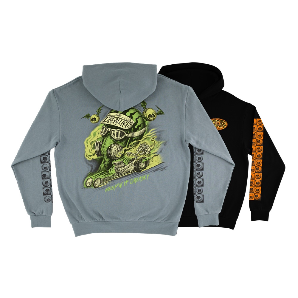 クリーチャー CREATURE<br>CRASH AND BURN P/O HOODED SWEATSHIRT<br>プルオーバーパーカー P/O フード ストリート スケーター ファッション スケートボード スケボー sk8 skateboard【25SM】