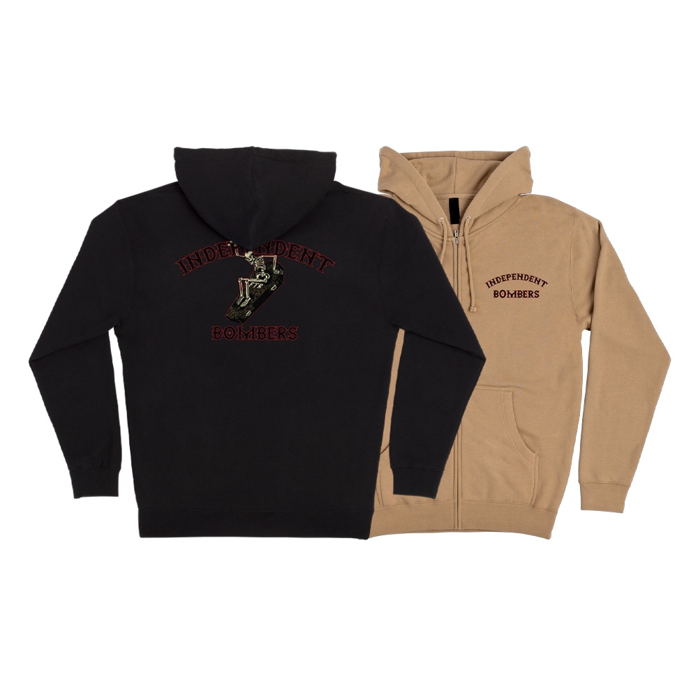 インディペンデント INDEPENDENT<br>BOMBERS ZIP HOODED SWEATSHIRT<br>ジップフードパーカー ファッション フード スケートボード メンズ ストリート スケボー sk8 skateboard【25SM】