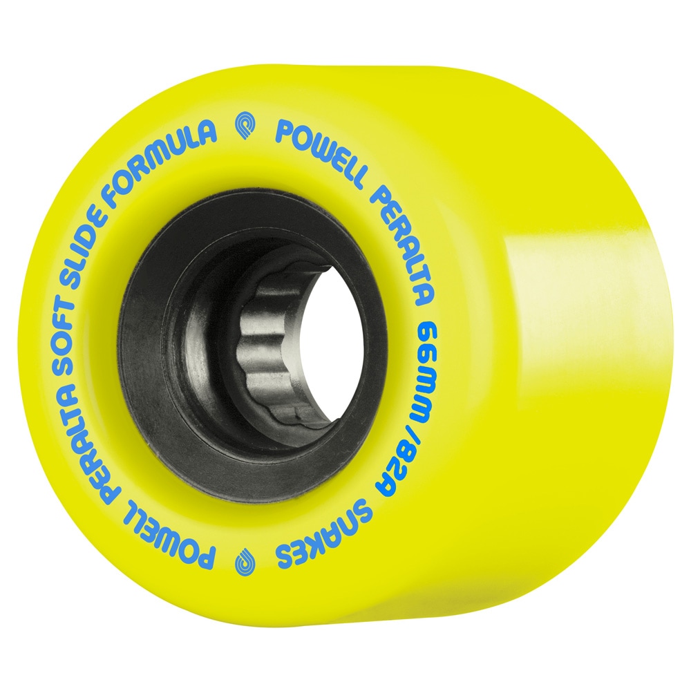 パウエル・ペラルタ POWELL PERALTA<br>66mm SNAKES YELLOW 82A WHEEL<br>ソフトウィール 4個セット ロングボード ダウンヒル オールドスクール スライド スケートボード スケボー sk8 skateboard タイヤ ローラー 車輪 静か 速い【2505】