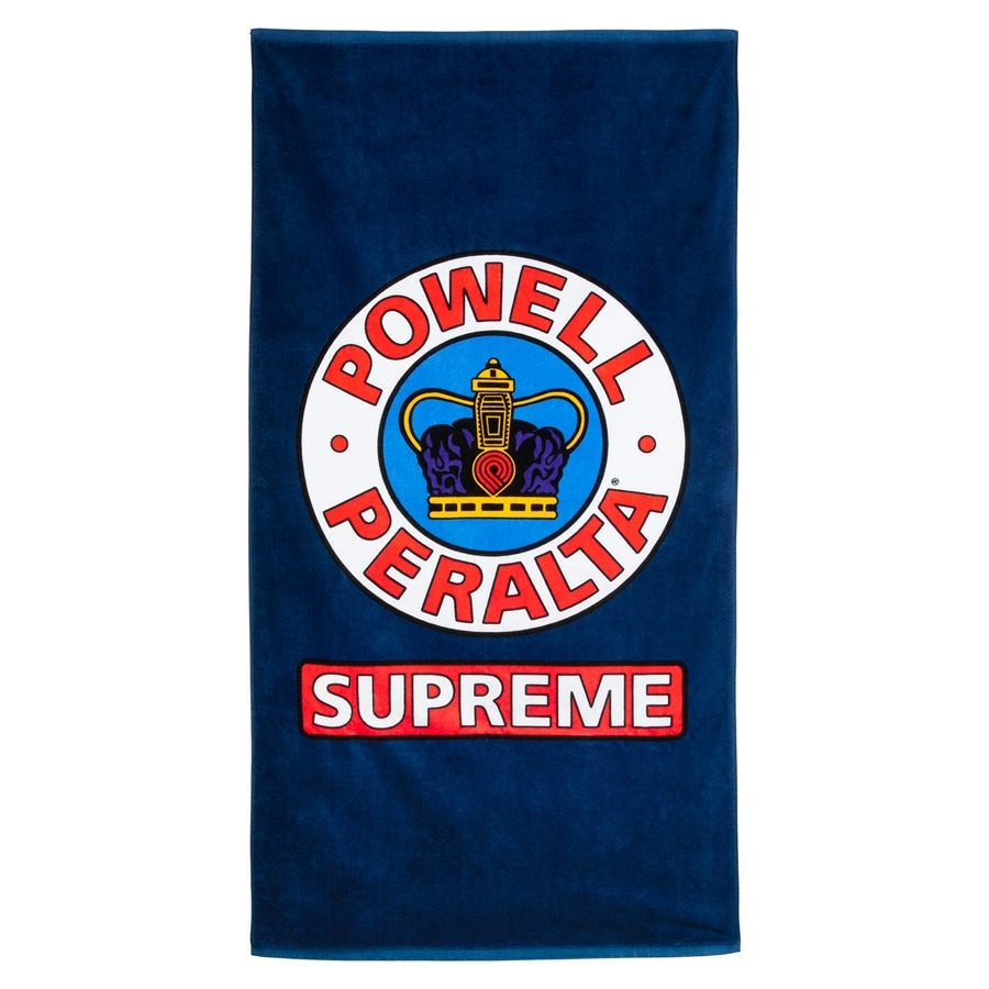 パウエル・ペラルタ POWELL PERALTA<br>SUPREME BEACH TOWEL NAVY<br>ビーチタオル シュプリーム アクセサリー インテリア スケートボード スケボー sk8 skateboard【25SS】