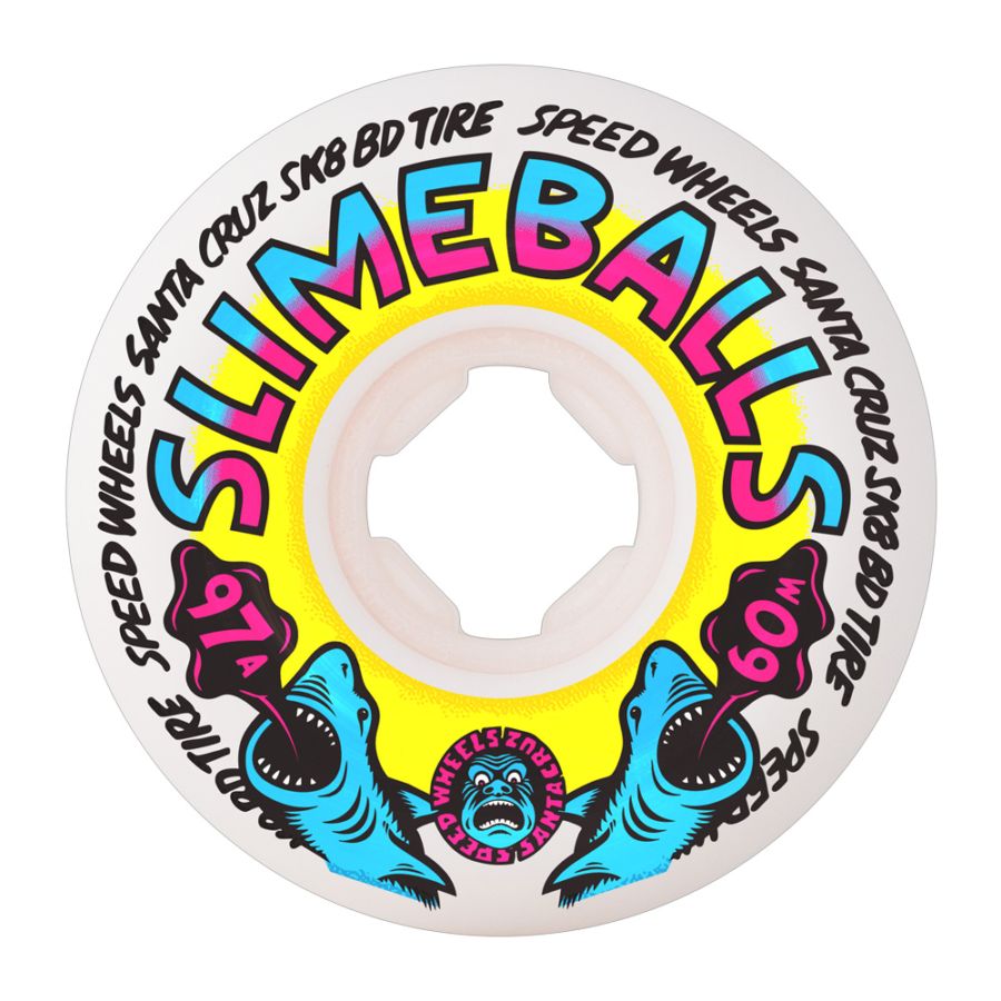 スライムボールズ SLIME BALLS<br>60mm HERITAGE SHARK SPEW VOMITS 97A WHEELS<br>ハードウィール 4個セット  スケートボード スケボー sk8 skateboard タイヤ ローラー 車輪 トリック【2507】