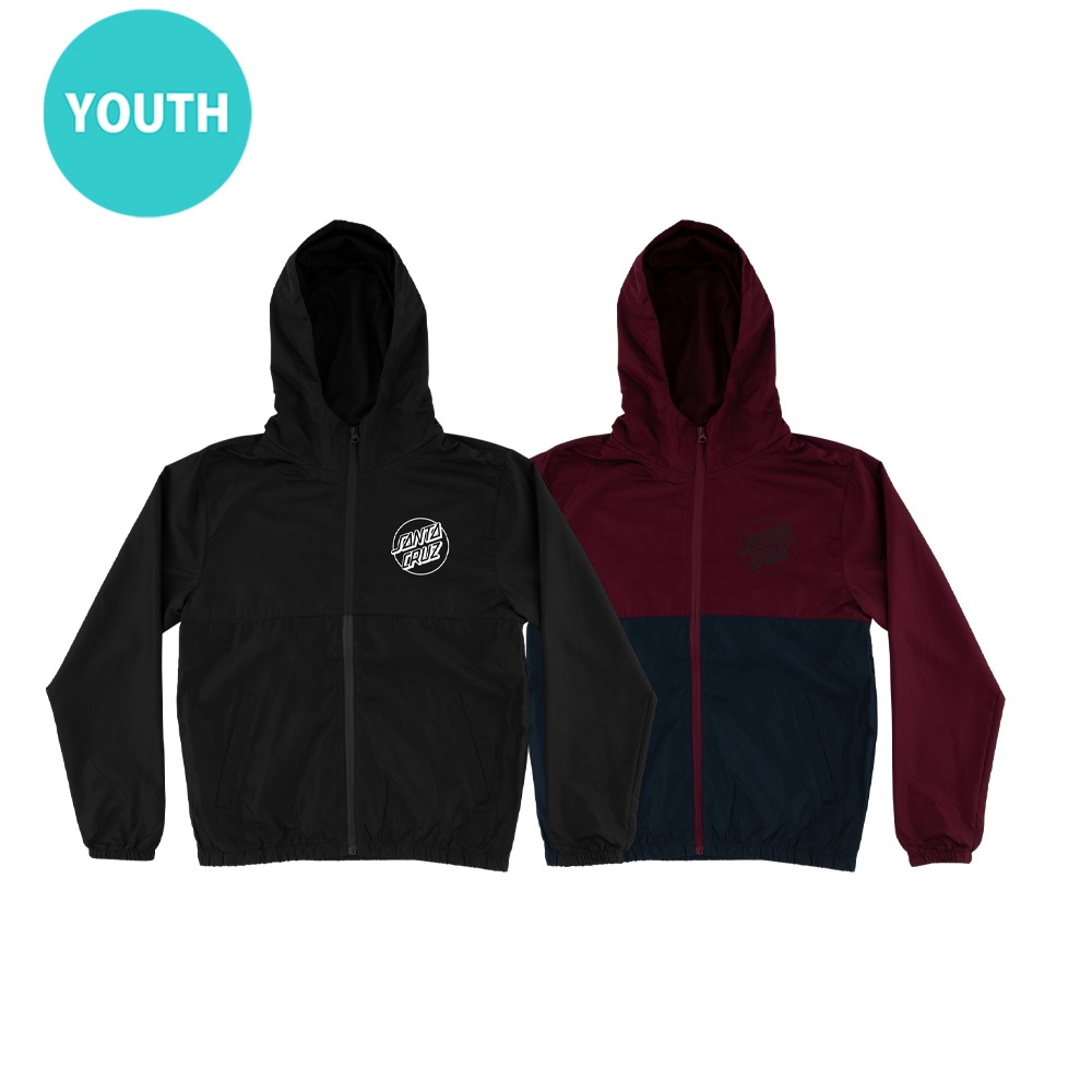 サンタクルーズ SANTA CRUZ<br>OPUS DOT CHEST L/S HOODED WINDBREAKER JACKET YOUTH<br>ジャケット ジャンパー アウター 上着 メンズ スケートボード スケボー sk8 skateboard【25FA】