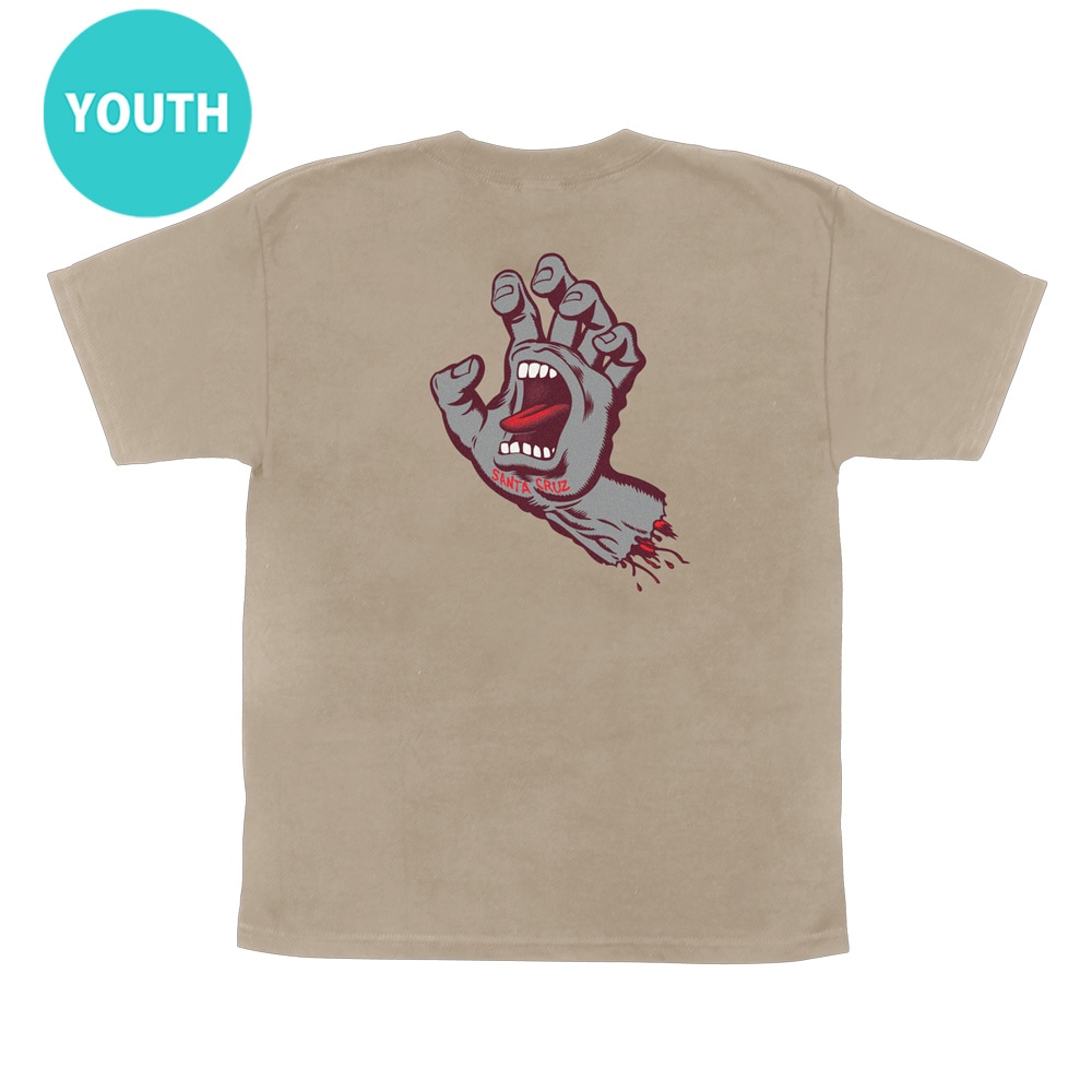 サンタクルーズ SANTA CRUZ<br>SCREAMING HAND S/S REGULAR T-SHIRT YOUTH<br>ユースサイズTシャツ 子供用 スクリーミングハンド ストリートファッション 小学生 おしゃれ スケートボード スケボー sk8 skateboard【25FA】