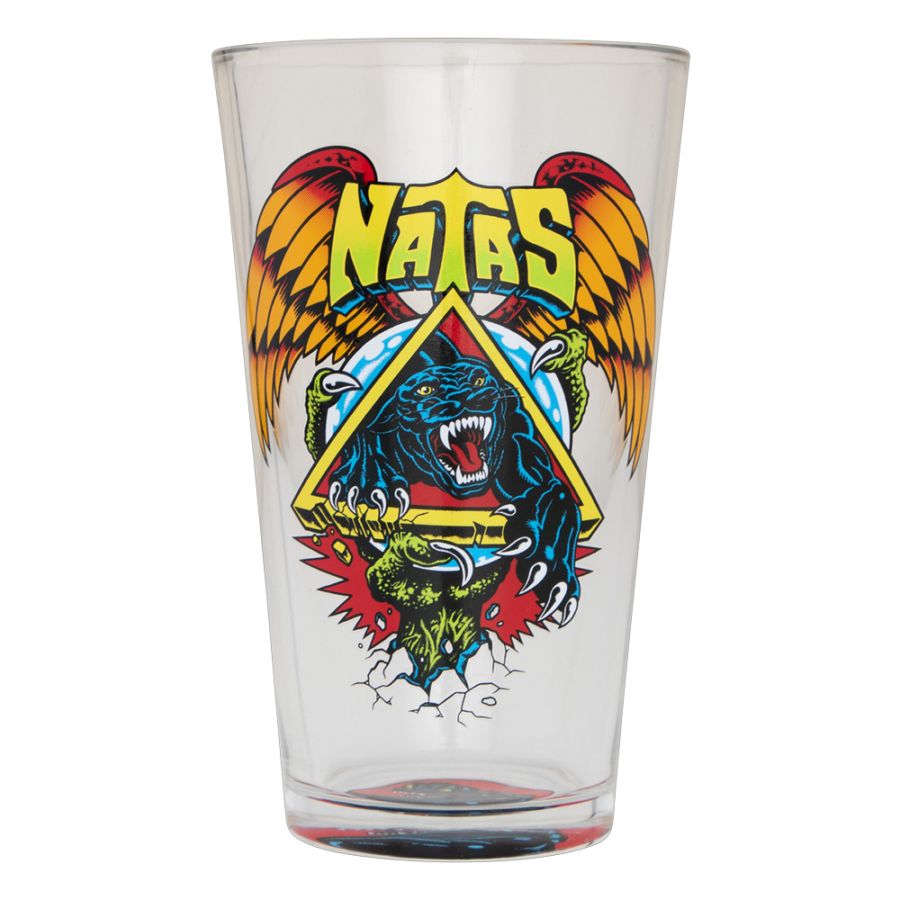 サンタクルーズ SANTA CRUZ<br>NATAS SC PANTHER PINT GLASS<br>パイントグラス 16OZ コップ ビール カクテル ナタス・カウパス 贈り物 ギフト スケートボード スケボー sk8 skateboard【25FA】