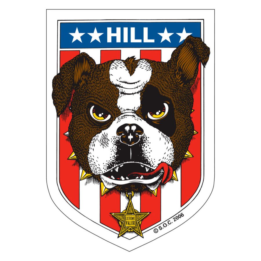 パウエル・ペラルタ POWELL PERALTA<br>3 x 4.8inch HILL BULLDOG STICKER<br>ステッカー フランキー・ヒル スケートボード シール デカール スケートボード スケボー