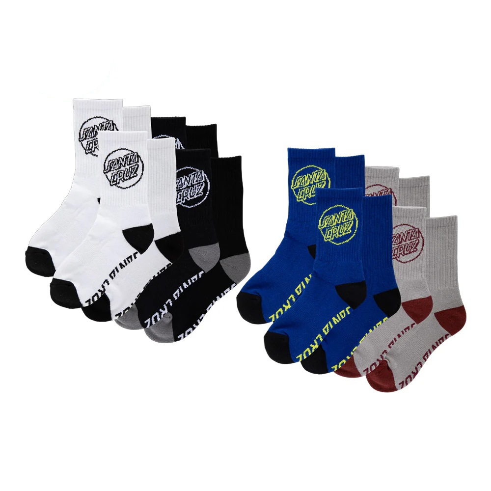 サンタクルーズ SANTA CRUZ<br>OPUS STRIP YOUTH SOCKS<br>ソックス 4ペア 8枚入り ユース キッズ 子供用 ストリート スケーター ファッション スケートボード スケボー sk8 skateboard【25HD】