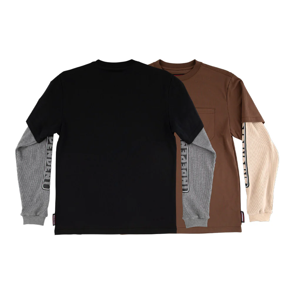 インディペンデント INDEPENDENT<br>BAR LOGO THERMAL 2FER L/S THERMAL TOP<br>サーマルニット レイヤードスタイル スケートボード メンズ ストリート スケボー sk8 skateboard【25HD】