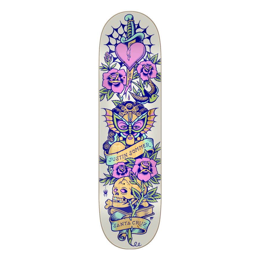 サンタクルーズ SANTA CRUZ<br>スケボー デッキ 8.25 SOMMER TATTOOED PRO DECK<br>ジャスティン・ソマー プロモデル スケートボード ストリート sk8 skateboard 板【2602】
