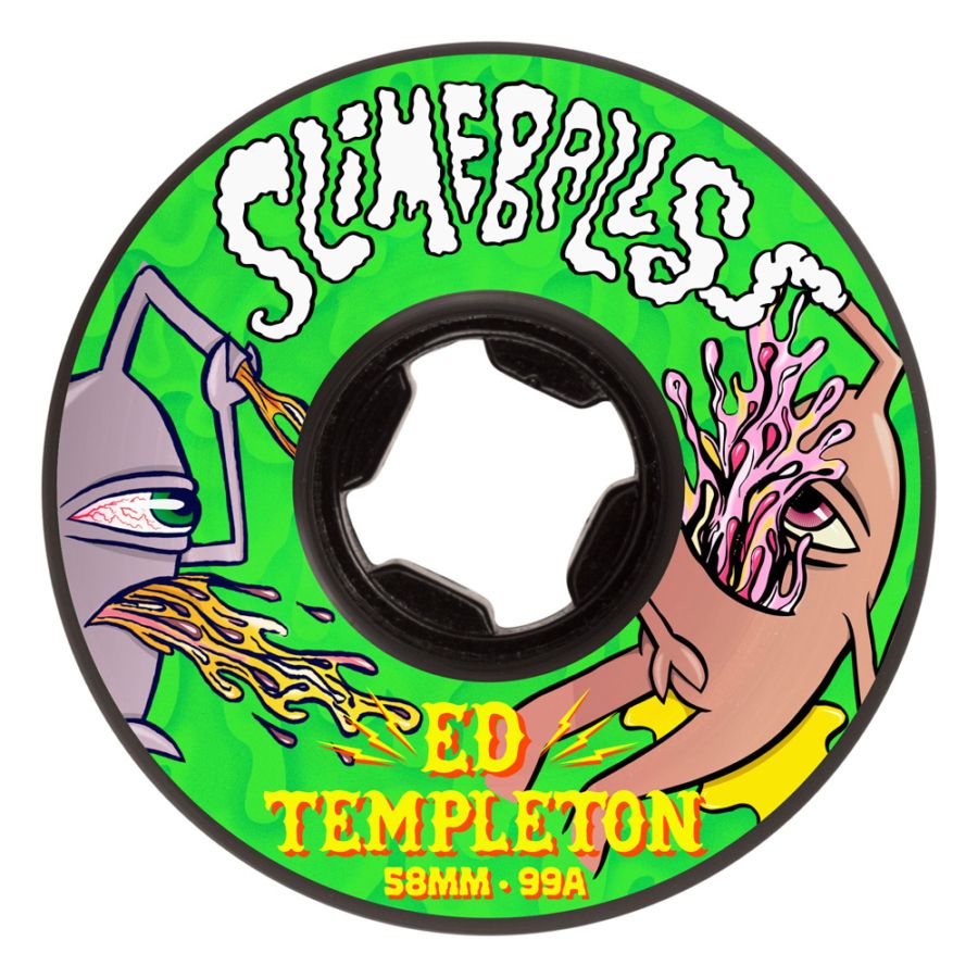 スライムボールズ SLIME BALLS<br>58mm ED TEMPLETON VOMIT BLACK 99A WHEELS<br>ハードウィール 4個セット ボミットミニ エド・テンプルトン スケートボード スケボー sk8 skateboard タイヤ ローラー 車輪 トリック【2602】