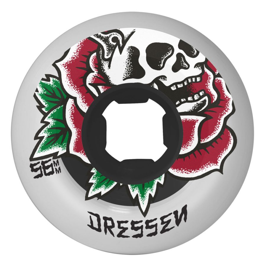 オージェイウィール OJ WHEELS<br>56mm DOUBLE DURO DRESSEN ROSE SKULL CHUBBIES 99A/95A WHEELS<br>ハードウィール 4個セット エリック・ドレッセン スケートボード ダブルデュロ スケボー sk8 skateboard タイヤ トリック【2602】