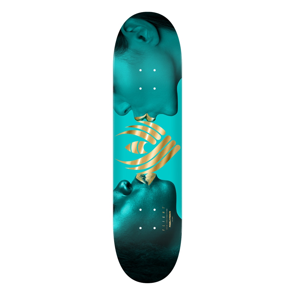 パウエル・ペラルタ POWELL PERALTA<br>スケボー デッキ 8.13 FLIGHT® KISS TURQUOISE DECK SHAPE 242W<br>フライト 軽量 スケートボード ストリート sk8 skateboard 板【2509】