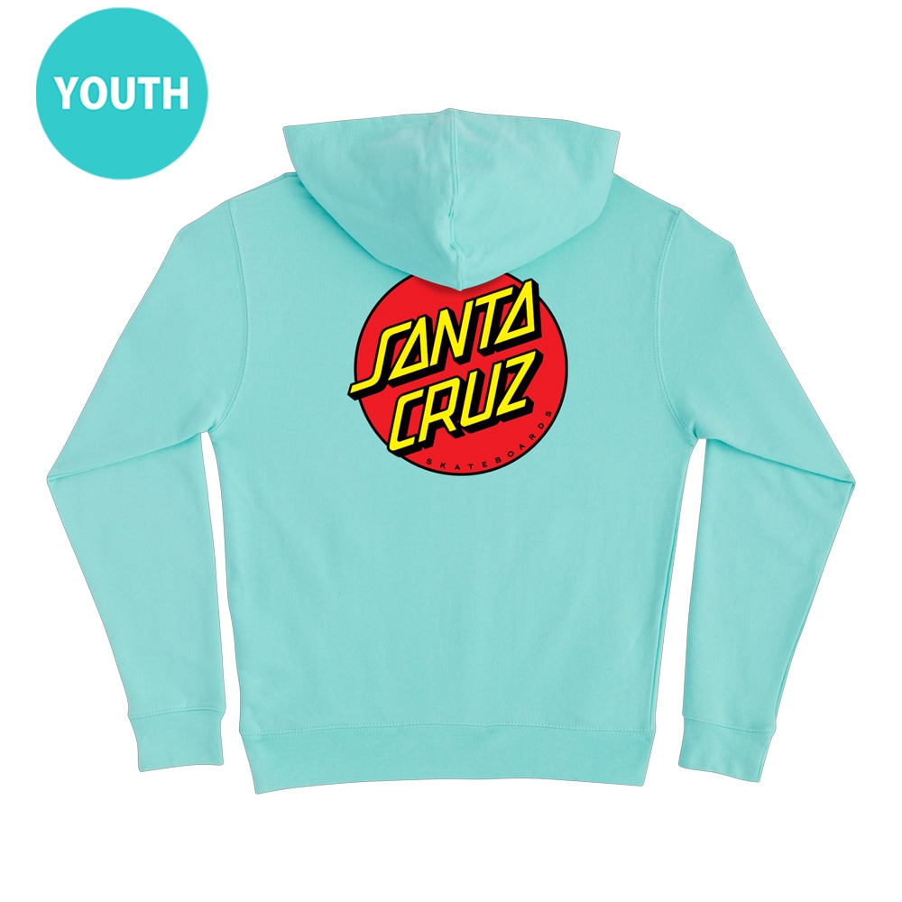 サンタクルーズ SANTA CRUZ<br>CLASSIC DOT P/O HOODED SWEATSHIRT YOUTH<br>プルオーバーパーカー クラシックドット ユースサイズ  子供用 キッズ P/O フード スケートボード スケボーsk8 skateboard【26SP】