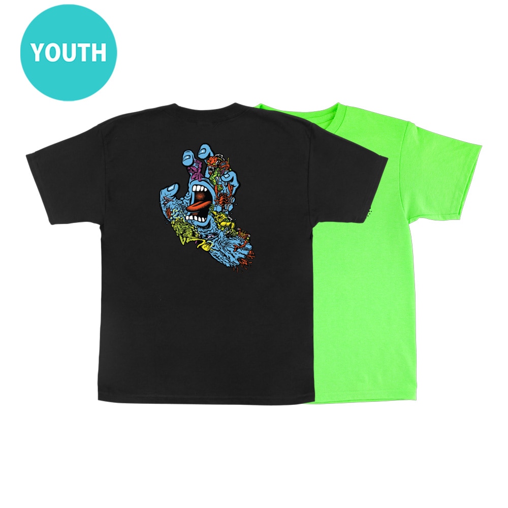 サンタクルーズ SANTA CRUZ<br>ROSKOPP SCRAEAMING FIVE S/S REGULAR T-SHIRT YOUTH<br>ユースサイズTシャツ 子供用 スクリーミングハンド ロブ・ロスコップ ストリートファッション 小学生 おしゃれ スケートボード スケボー sk8 skateboard【26SP】