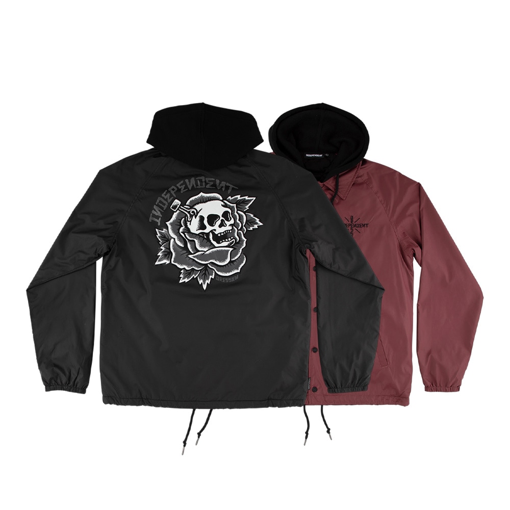インディペンデント INDEPENDENT<br>DRESSEN SKULL ROSE HOOD WINDBREAKER JACKET<br>ウィンドブレーカー ジャケット エリック・ドレッセン ファッション スケートボード メンズ ストリート スケボー sk8 skateboard【26SP】