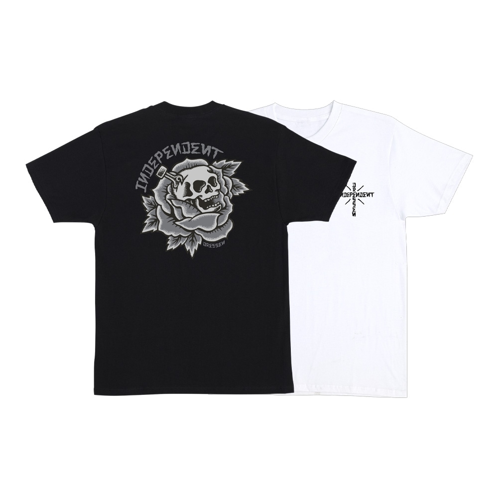 インディペンデント INDEPENDENT<br>DRESSEN SKULL ROSE S/S REGULAR T-SHIRT<br>Tシャツ TEE 半袖 メンズ エリック・ドレッセン スケートボード ファッション スケボー ストリート スケーター ファッション sk8 skateboard【26SP】