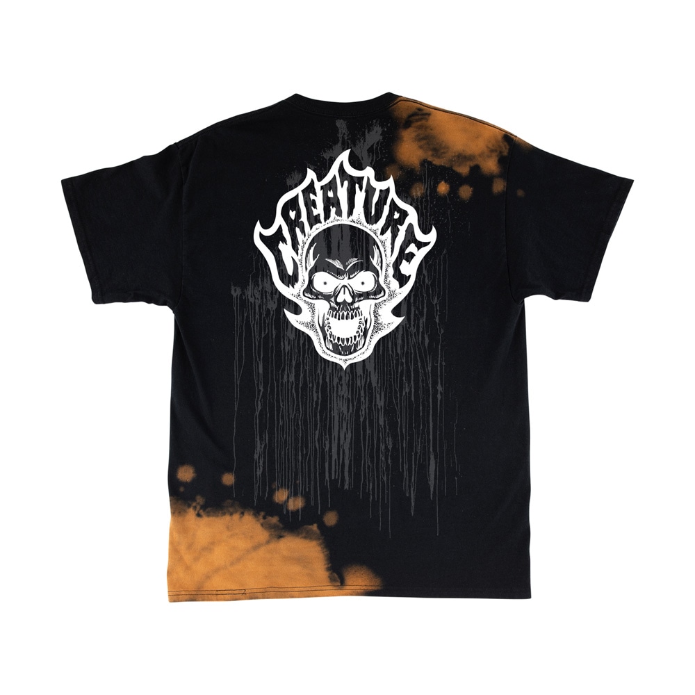 クリーチャー CREATURE<br>BONEHEAD FLAME WASH REGULAR S/S SHIRT<br>Tシャツ 半袖 ストリート スケーター メンズ ファッション スケートボード スケボー sk8 skateboard【26SP】