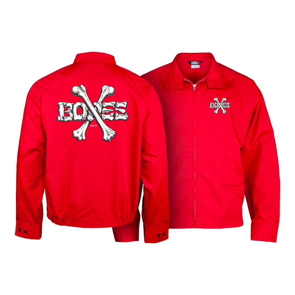 パウエル・ペラルタ POWELL PERALTA<br>CROSS BONES JACKET RED<br>ジャケット クロスボーンズ アウター ストリート スケーター ファッション オールドスクール スケートボード スケボー sk8 skateboard【26SS】