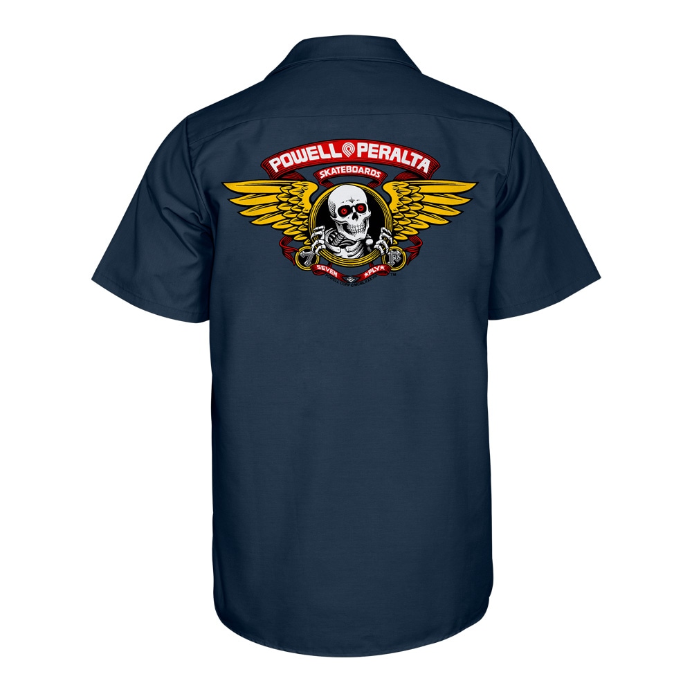 パウエル・ペラルタ POWELL PERALTA<br>WINGED RIPPER S/S WORK SHIRTS<br>ワークシャツ 半袖 メンズ スケートボード スケボー sk8 skateboard ストリート ファッション おしゃれ オールドスクール【26SS】