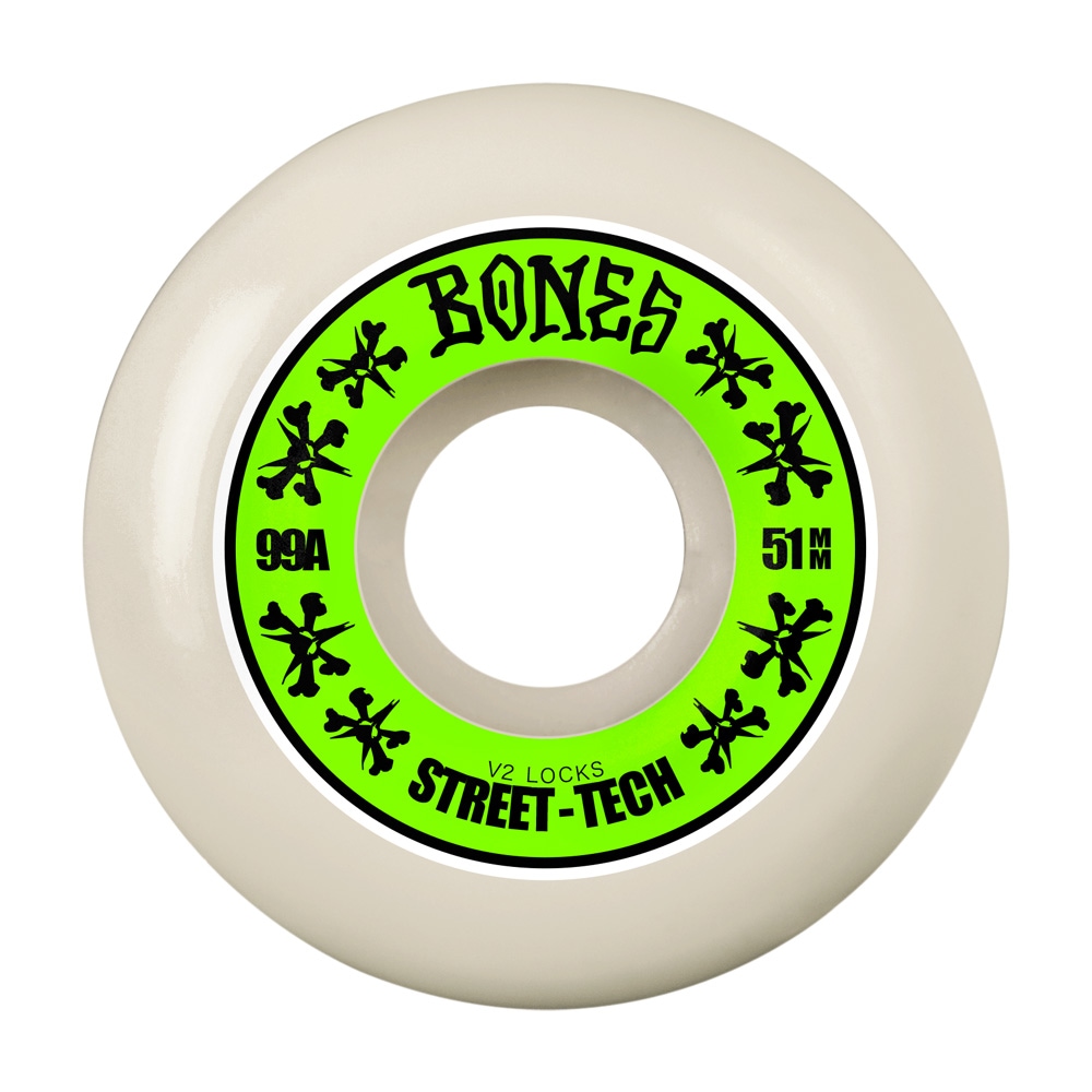 ボーンズ ウィール BONES WHEELS<br>51mm STF V2 LOCKS 99A WHEELS<br>ハードウィール(4個セット)ホワイト ストリートテックフォーミュラ スケートボード スケボー sk8 skateboard タイヤ ローラー 車輪 トリック スライド グラインド【2603】